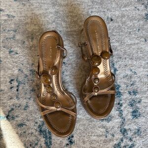 ANTONIO MELANI Bronze Strappy Wedges